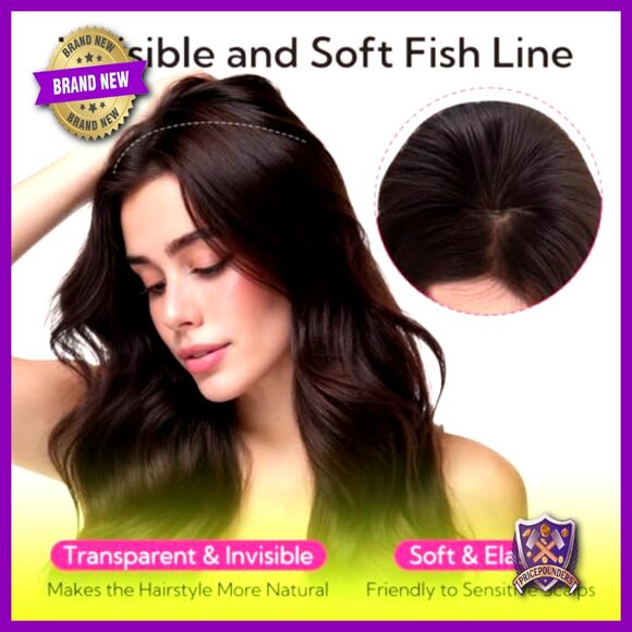 18 Inch Straight Human Hair Extensions, Adjustable Wire Clip, Reusable